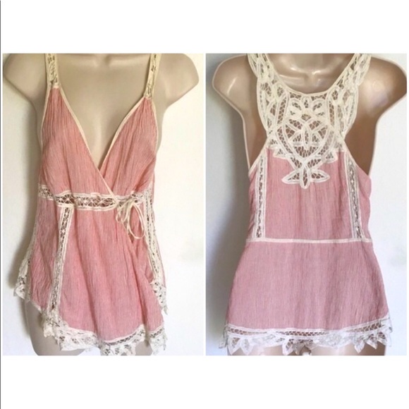 Free People Tops - FREE PEOPLE Openwork Lace Wrap Top